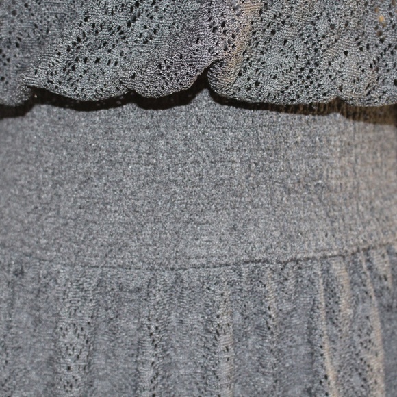 Leifnotes , Anthropologie Black Smocked Waist Hi Lo Scoop Neck Lace Dress Size M - Picture 5 of 11